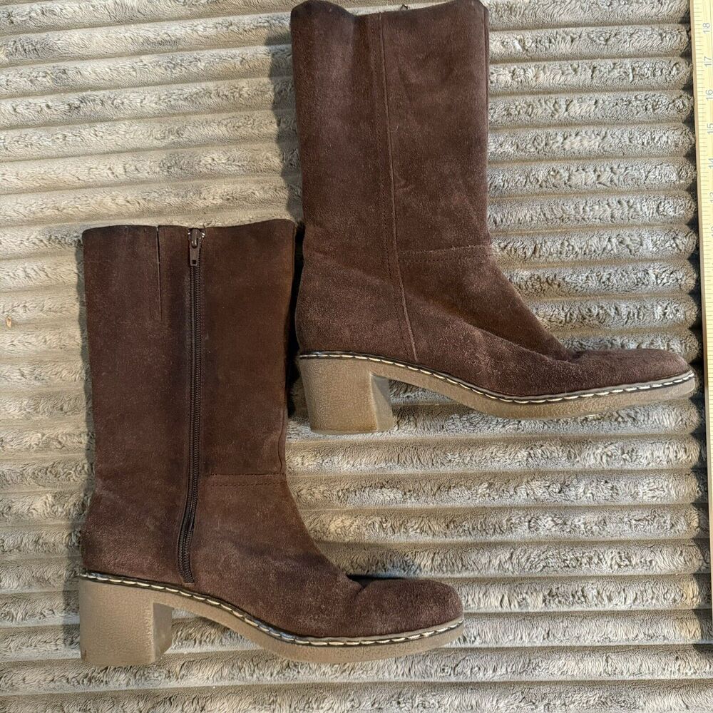 Dockers Boots Brown Suede Leather Zip Closure Beatrix Women US 8.5